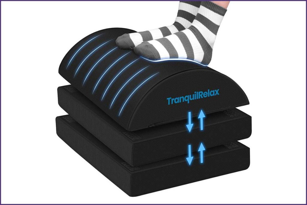 TranquilRelax adjustable foot rest for under desk with ergonomic leg support