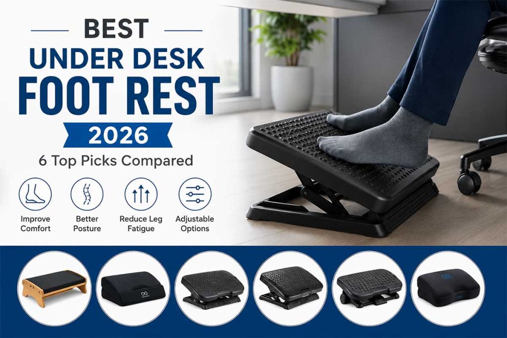 Six under desk foot rest options compared side by side for the best under desk foot rest guide
