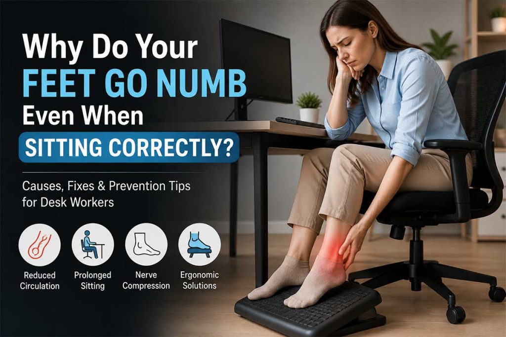 Why do your feet go numb even when sitting correctly at a desk